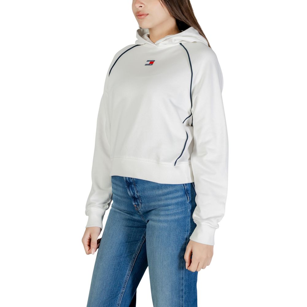 Tommy Hilfiger Jeans Hoodie aus recycelter Baumwolle in Creme