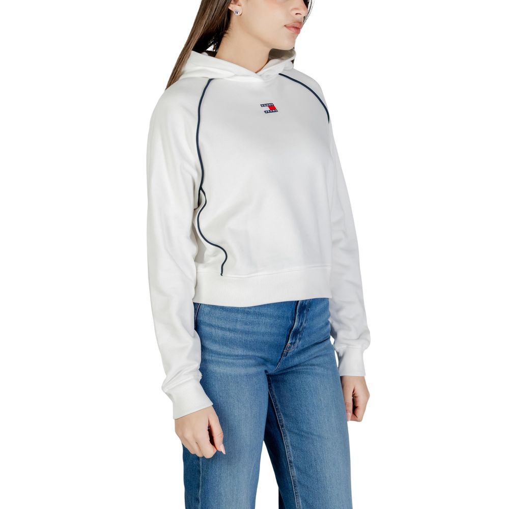 Tommy Hilfiger Jeans Hoodie aus recycelter Baumwolle in Creme