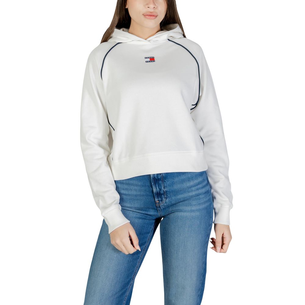 Tommy Hilfiger Jeans Hoodie aus recycelter Baumwolle in Creme