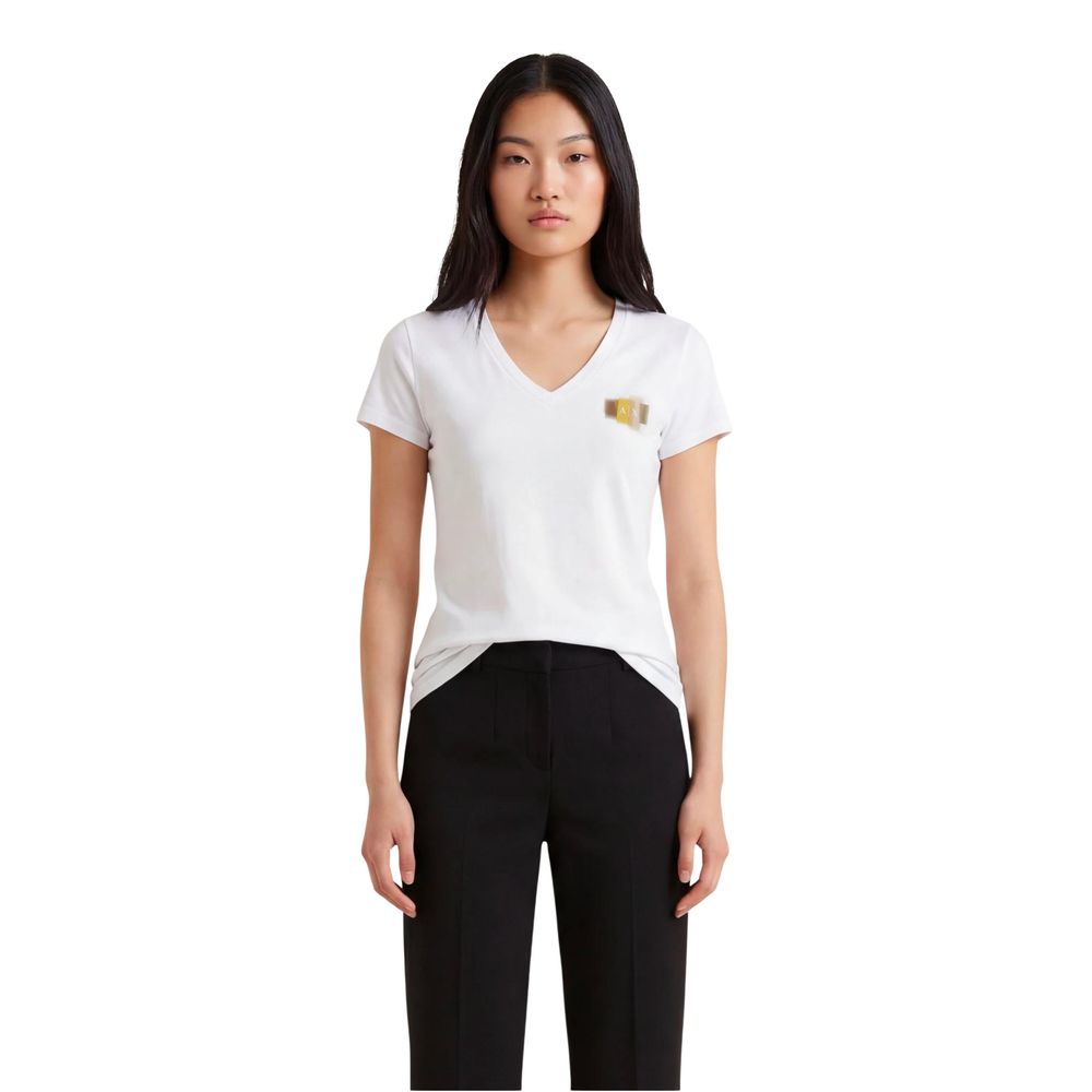 Armani Exchange Weißes Baumwoll-T-Shirt