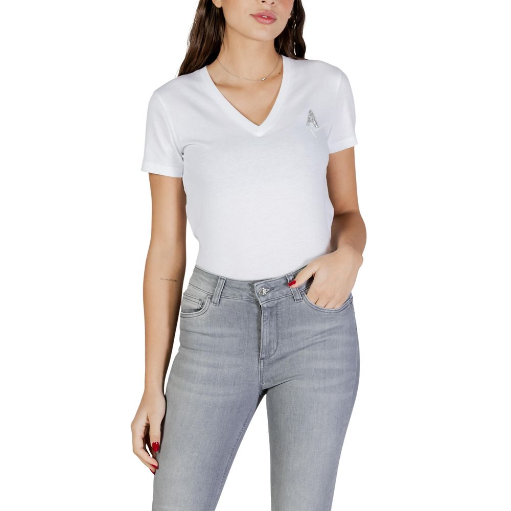 Armani Exchange Weißes Baumwoll-T-Shirt