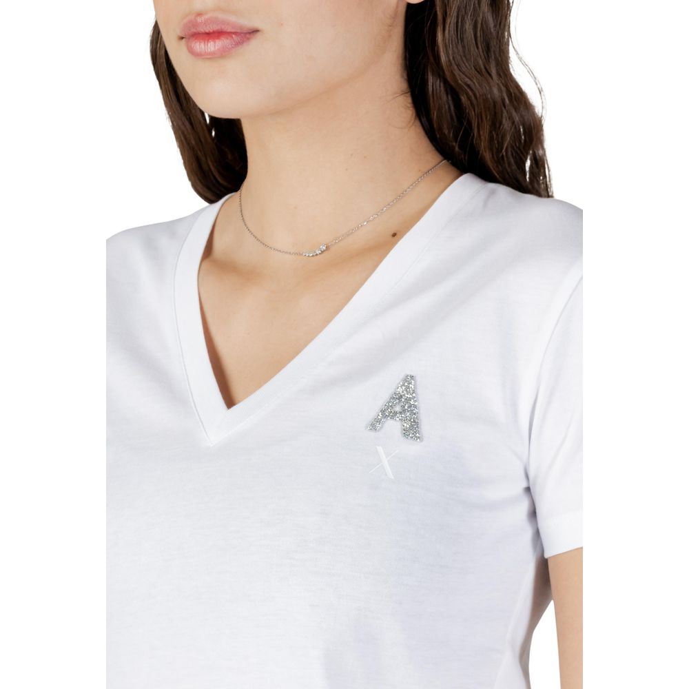 Armani Exchange Weißes Baumwoll-T-Shirt