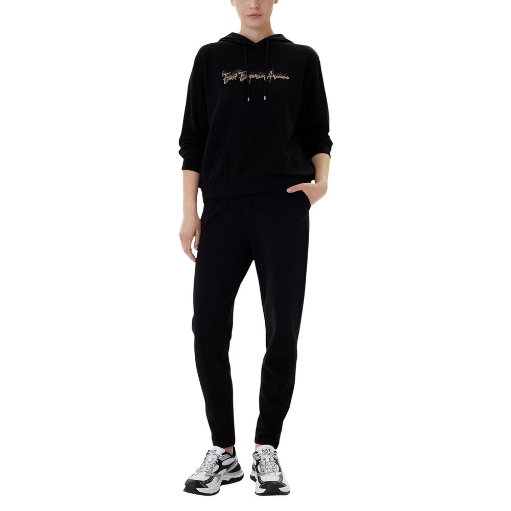 EA7 Emporio Armani Schwarzer Baumwoll-Trainingsanzug