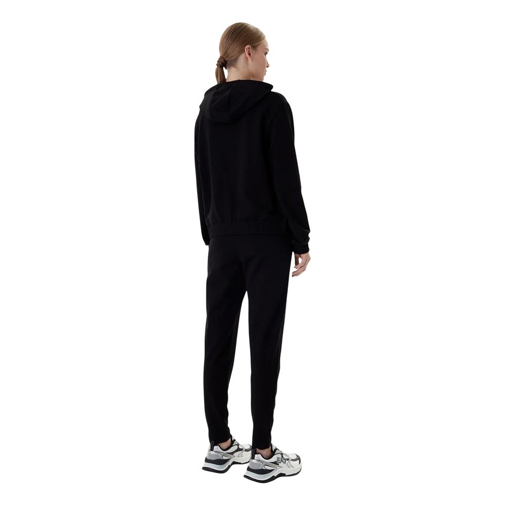 EA7 Emporio Armani Schwarzer Baumwoll-Trainingsanzug
