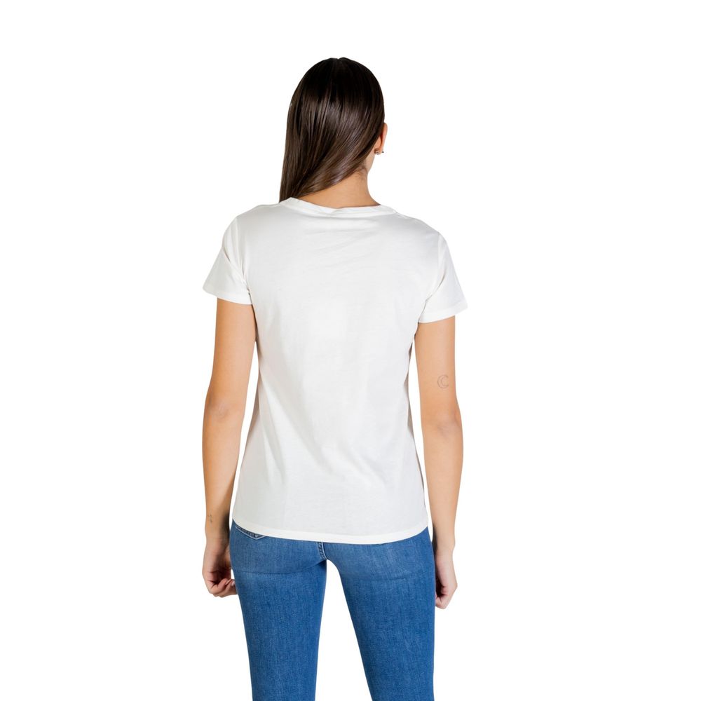 Liu Jo Cremefarbenes Baumwoll-T-Shirt