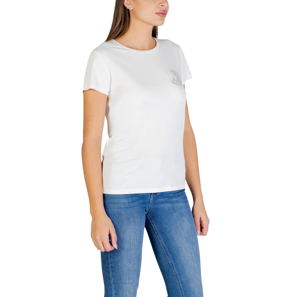 Liu Jo Cremefarbenes Baumwoll-T-Shirt