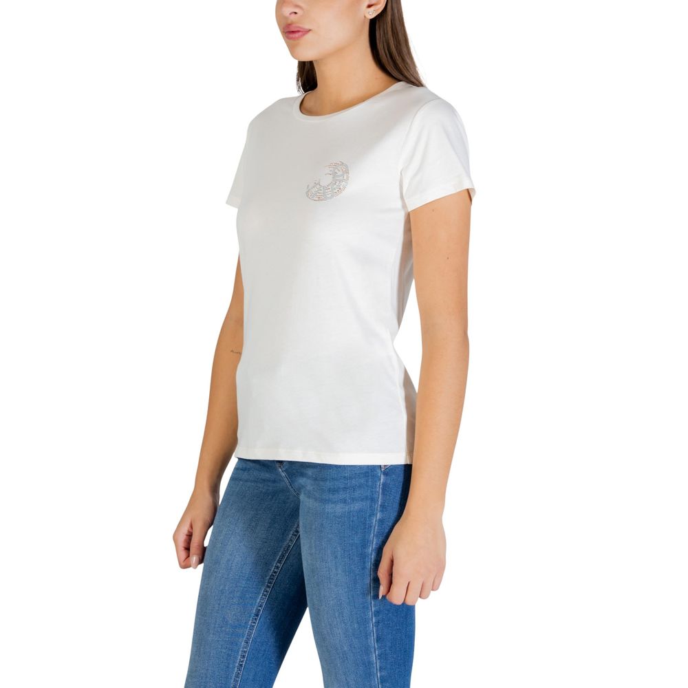 Liu Jo Cremefarbenes Baumwoll-T-Shirt