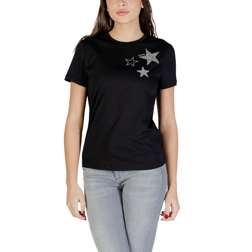 Liu Jo T-Shirt aus schwarzer Baumwolle