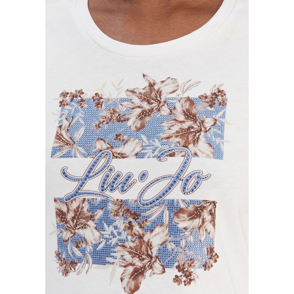 Liu Jo Weißes Baumwoll-T-Shirt