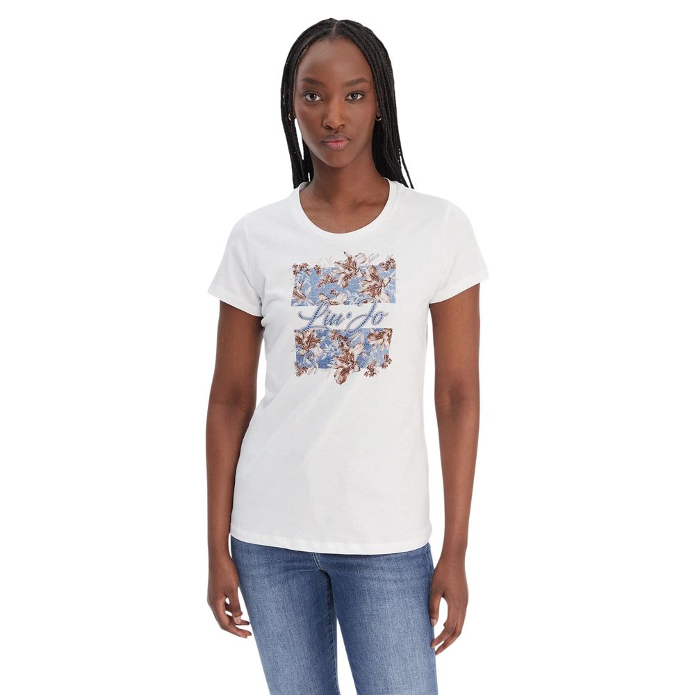 Liu Jo Weißes Baumwoll-T-Shirt