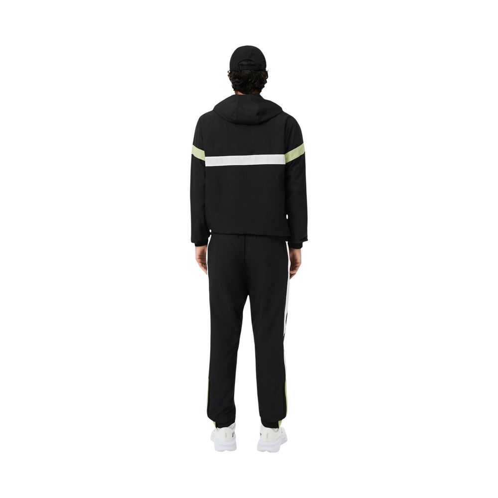 Lacoste Polyester-Trainingsanzug in Schwarz-Weiß