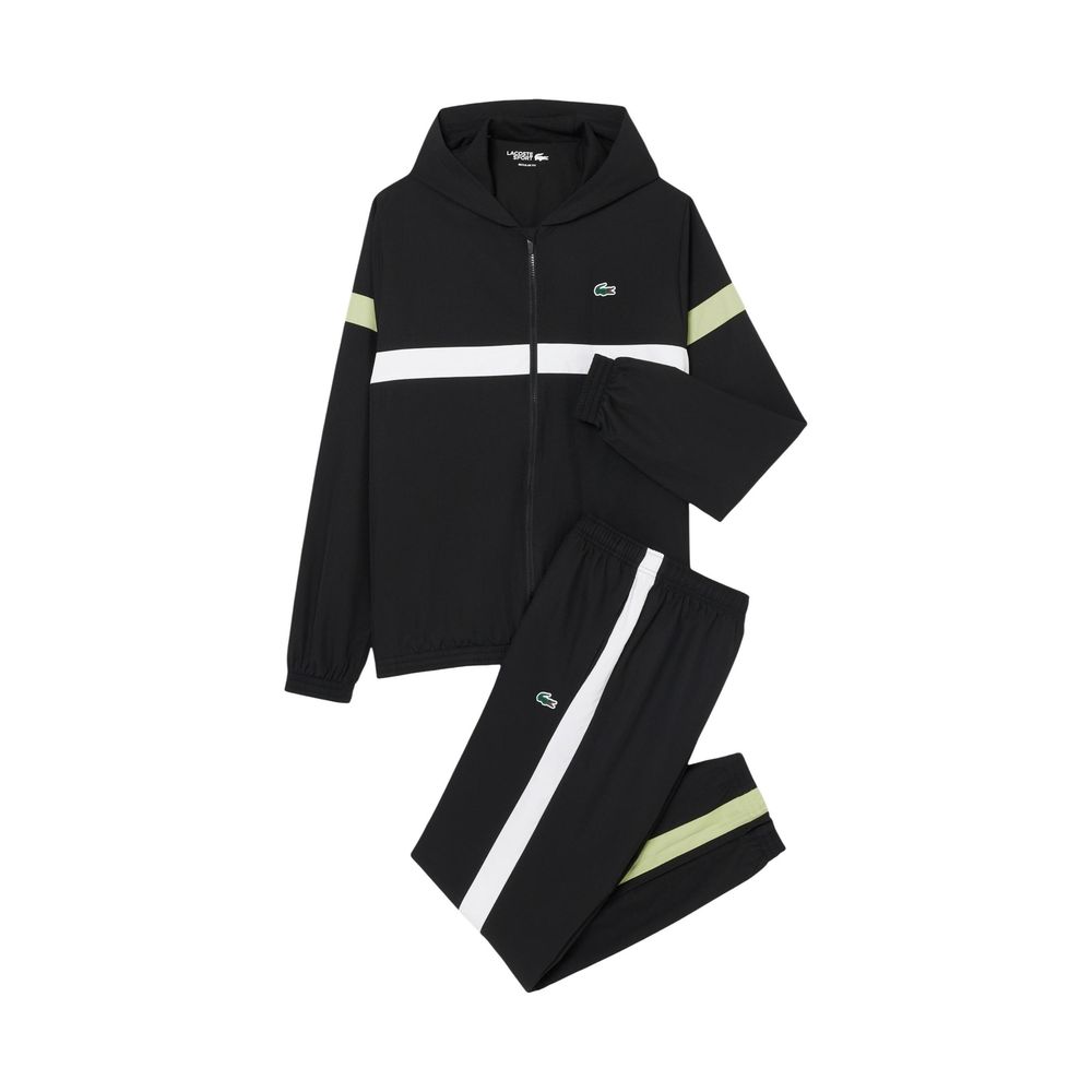 Lacoste Polyester-Trainingsanzug in Schwarz-Weiß