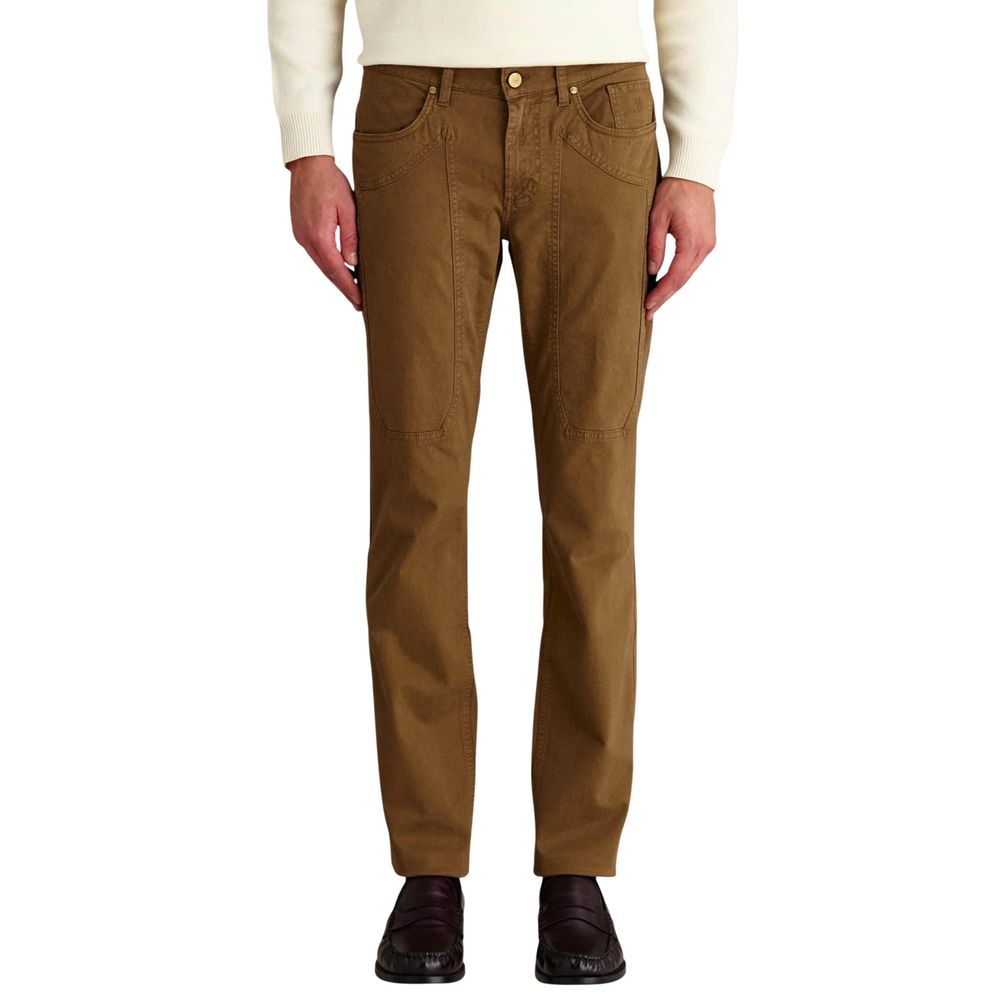 Jeckerson Beige Skinny-Hose aus Elastan