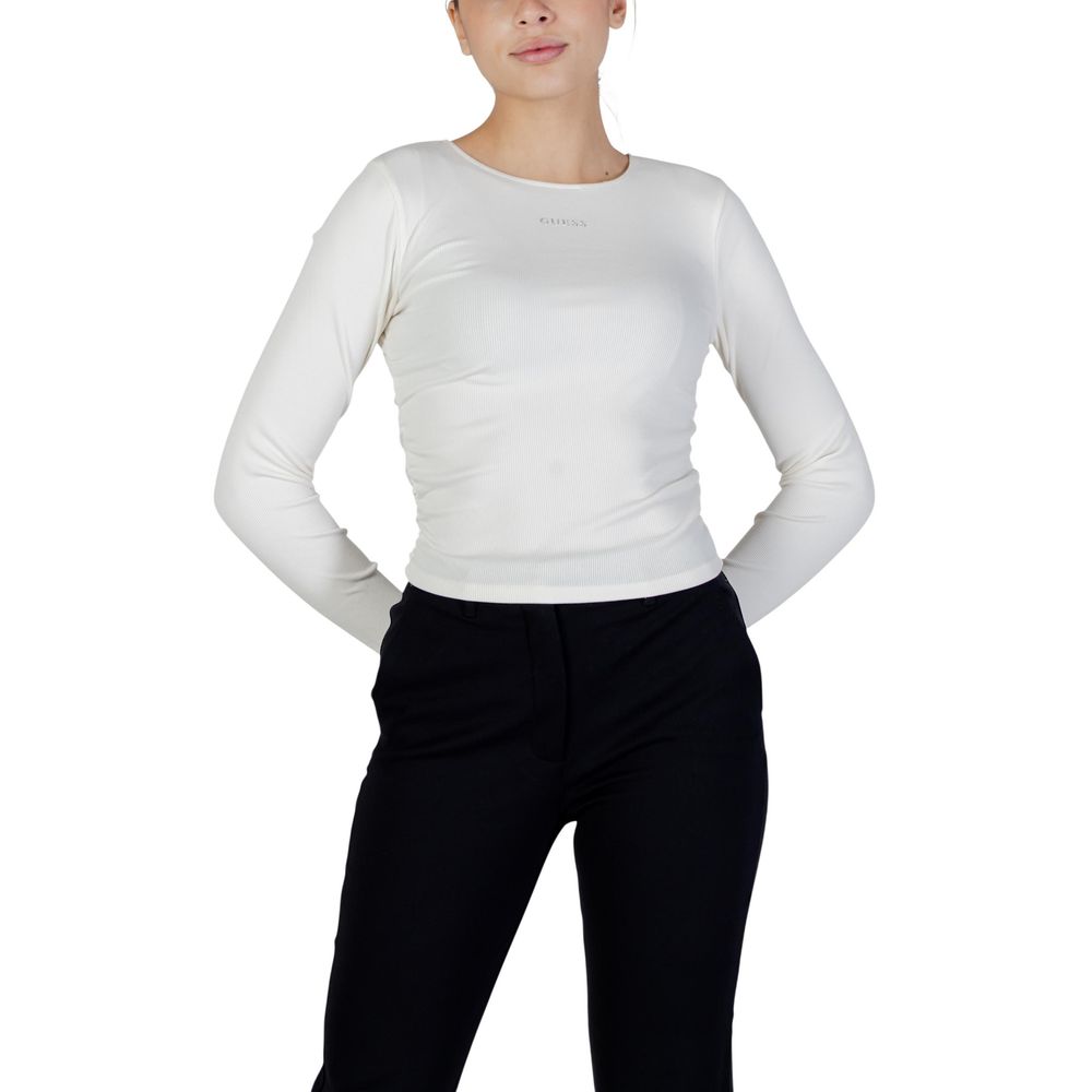 Guess Active Cream Langarm-T-Shirt aus Modal