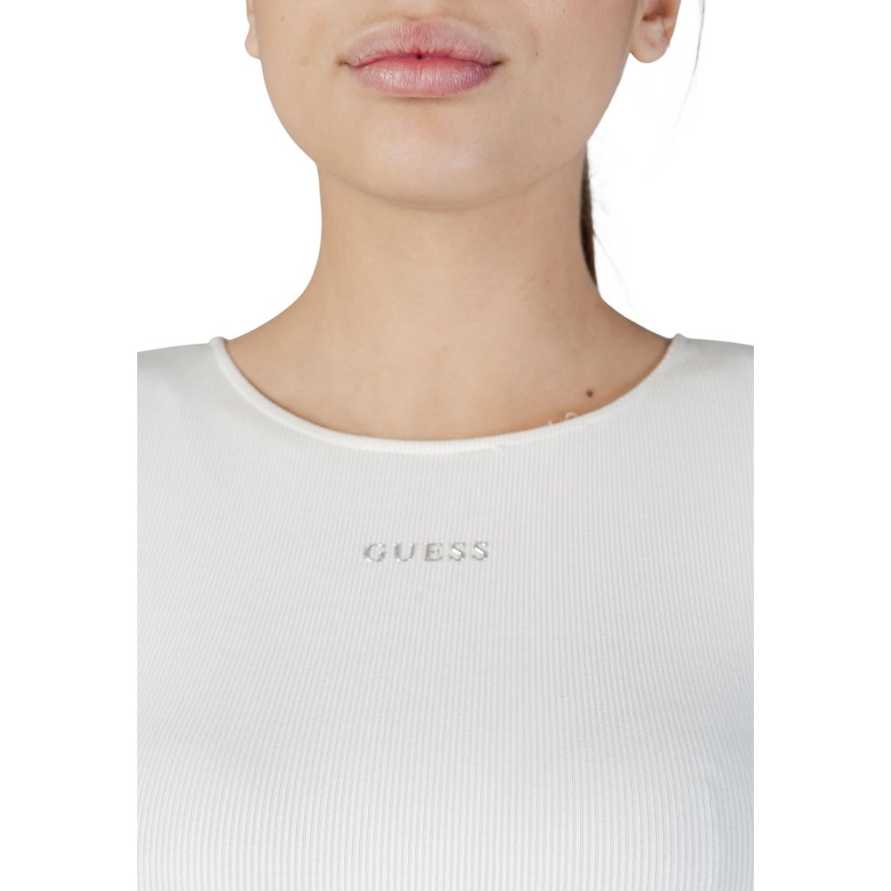 Guess Active Cream Langarm-T-Shirt aus Modal