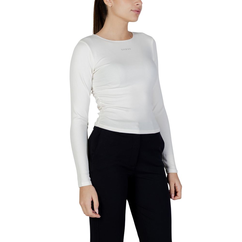 Guess Active Cream Langarm-T-Shirt aus Modal