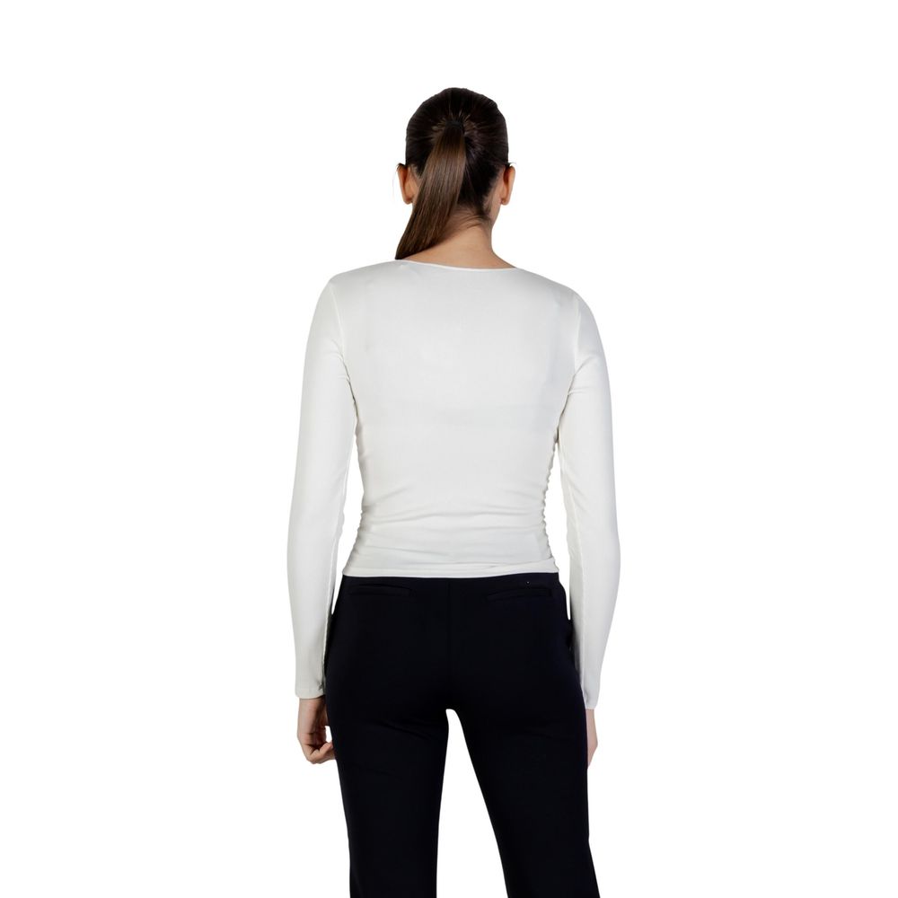 Guess Active Cream Langarm-T-Shirt aus Modal