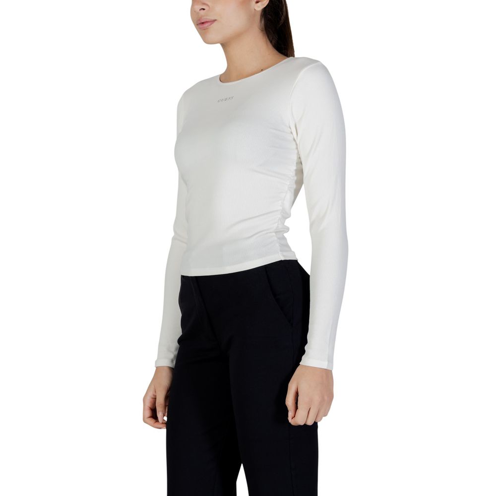 Guess Active Cream Langarm-T-Shirt aus Modal