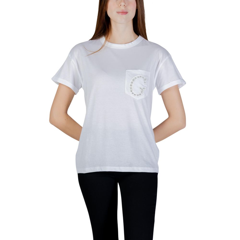 Guess Weißes Baumwoll-T-Shirt