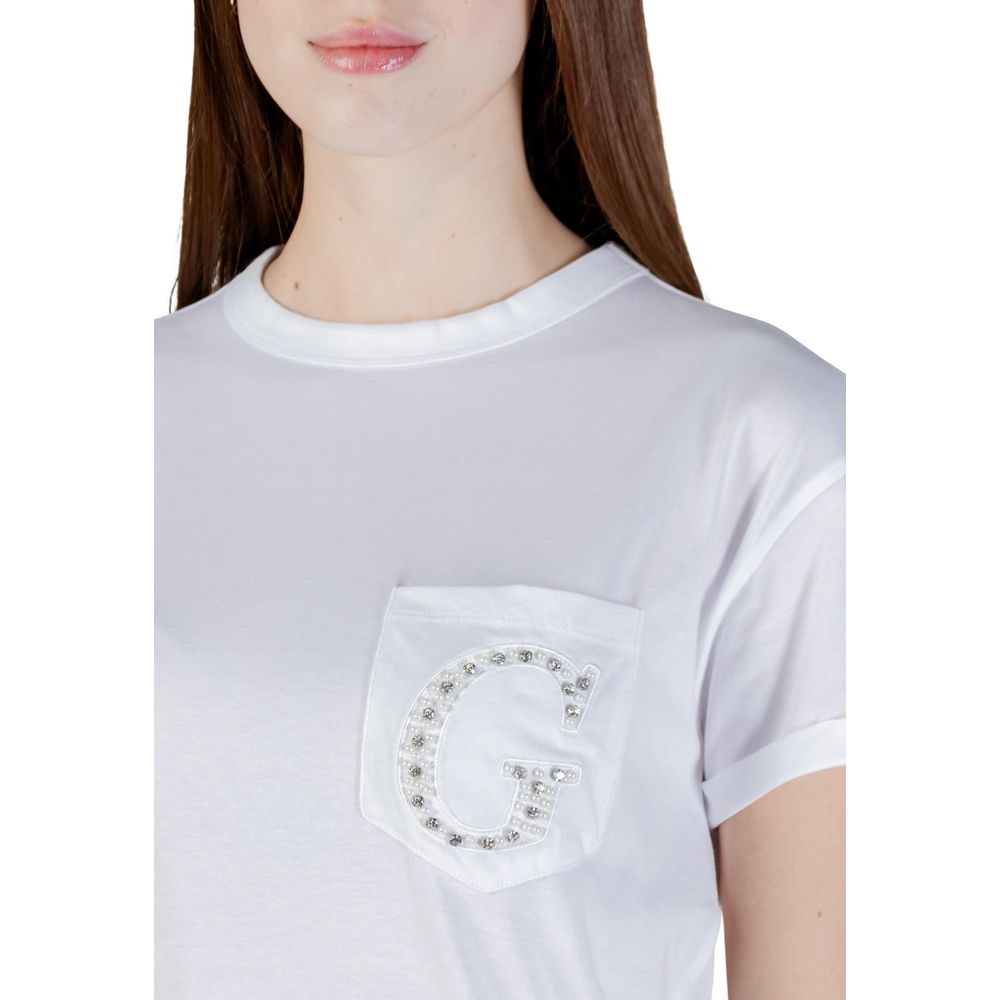 Guess Weißes Baumwoll-T-Shirt