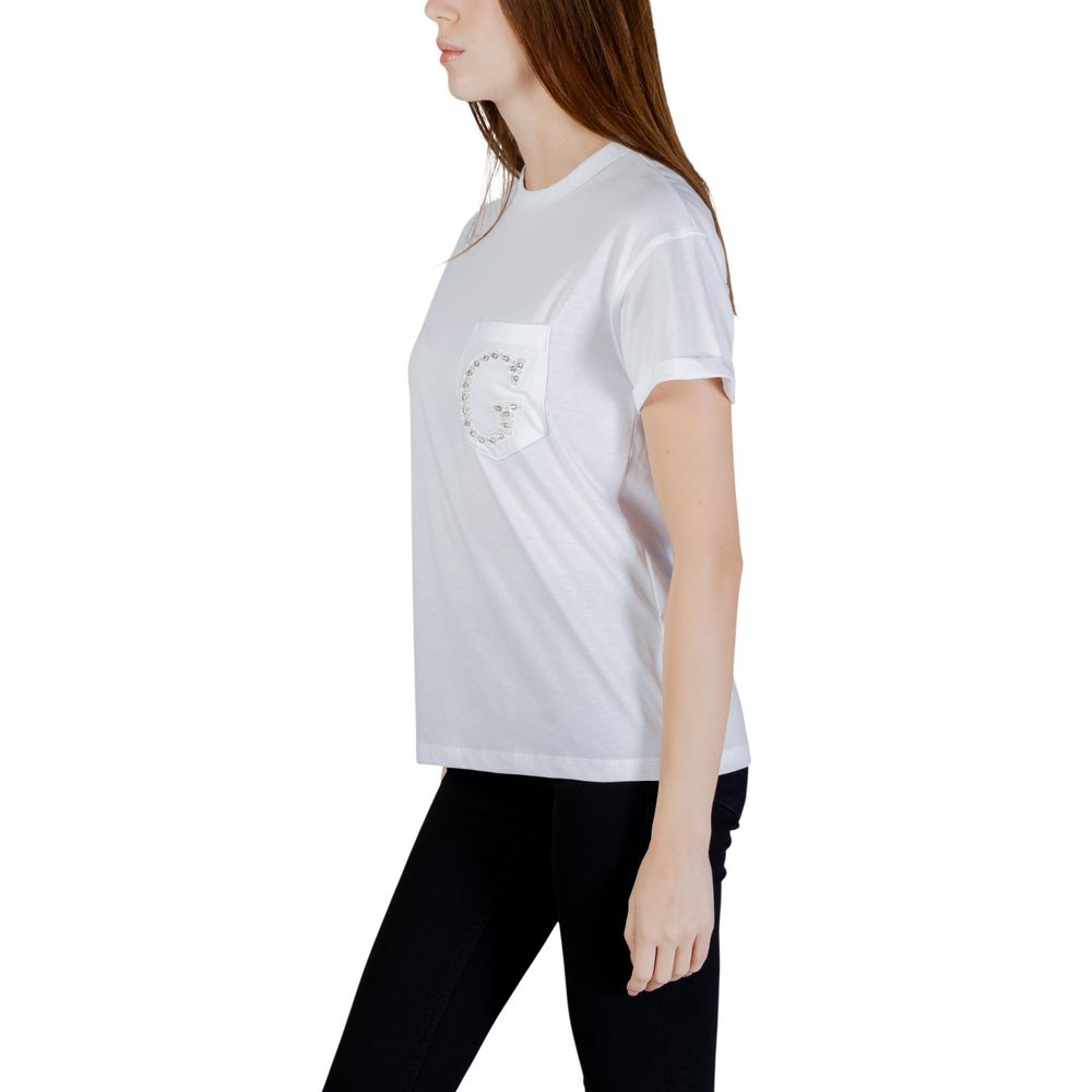Guess Weißes Baumwoll-T-Shirt
