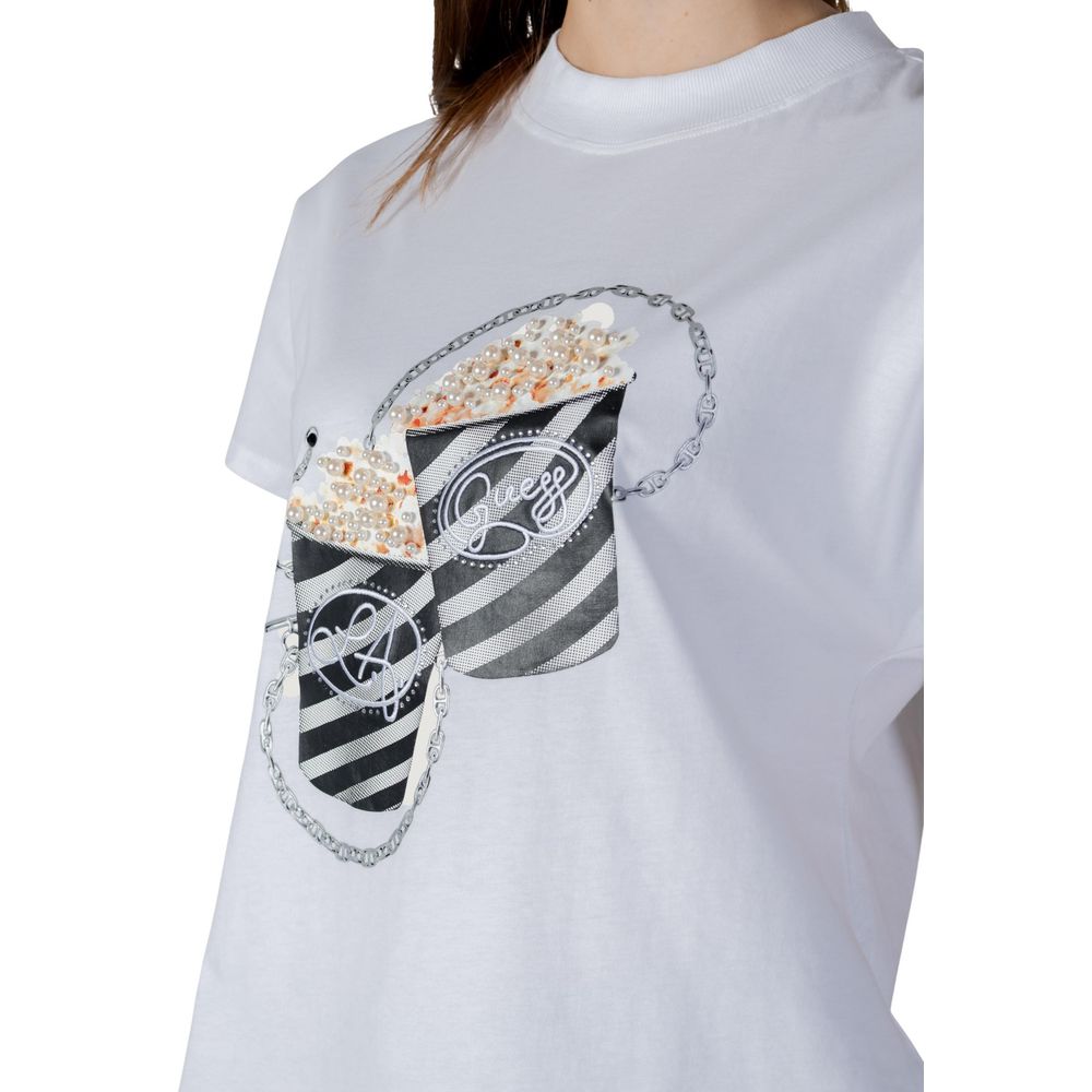 Guess Weißes Baumwoll-T-Shirt