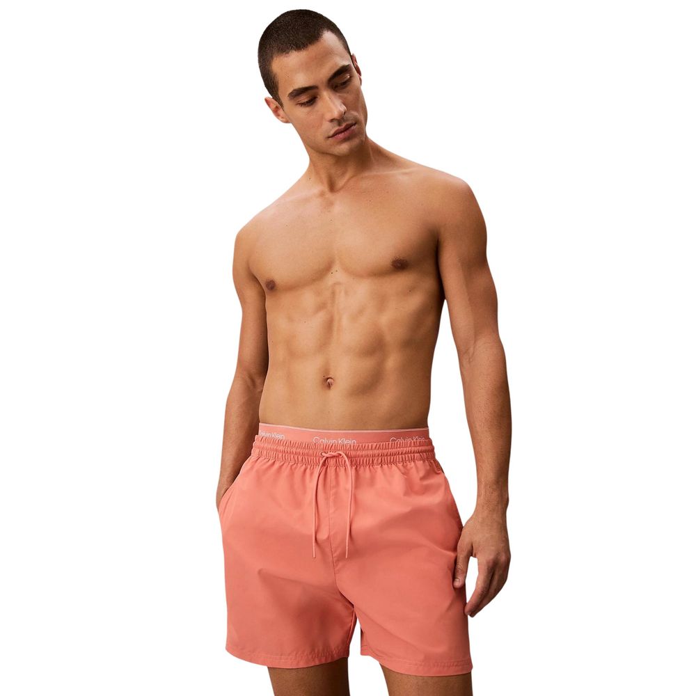 Calvin Klein Jeans Badeshorts aus recyceltem Polyester in Orange