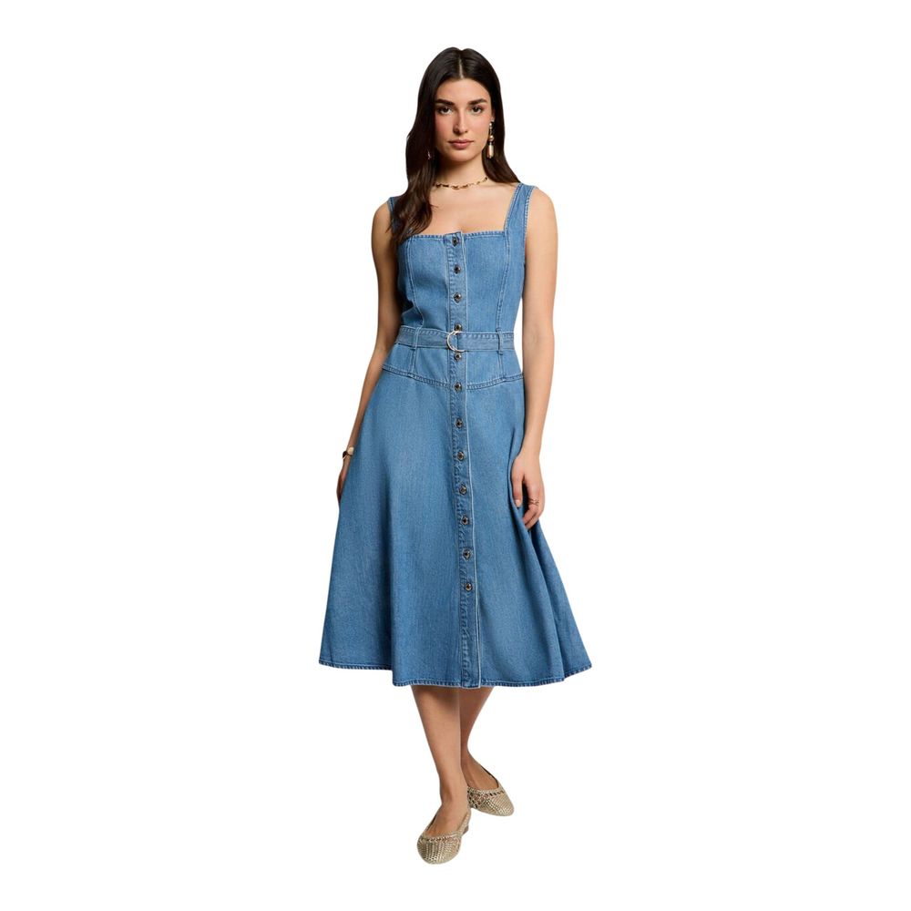 Morgan De Toi Hellblaues langes Lyocell-Kleid