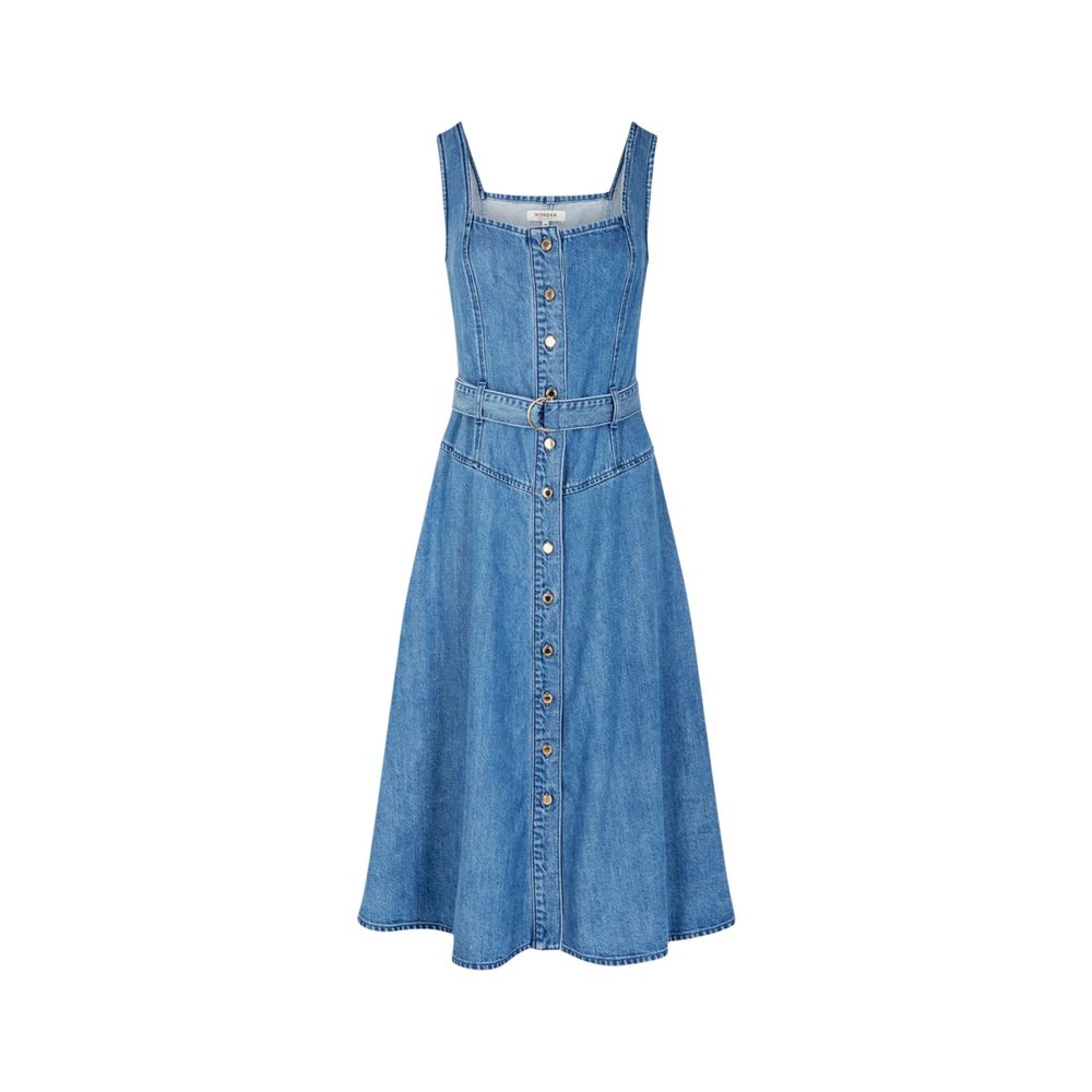 Morgan De Toi Hellblaues langes Lyocell-Kleid