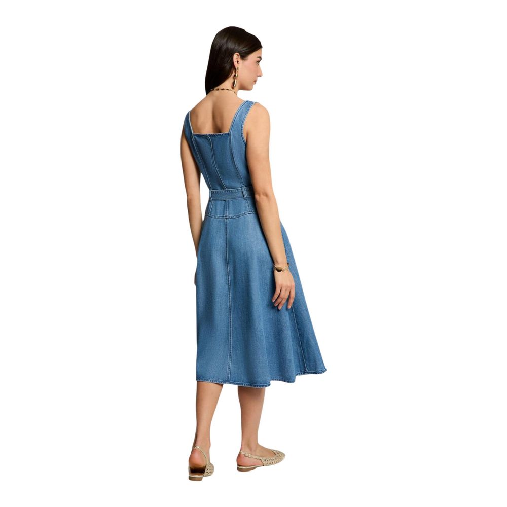 Morgan De Toi Hellblaues langes Lyocell-Kleid