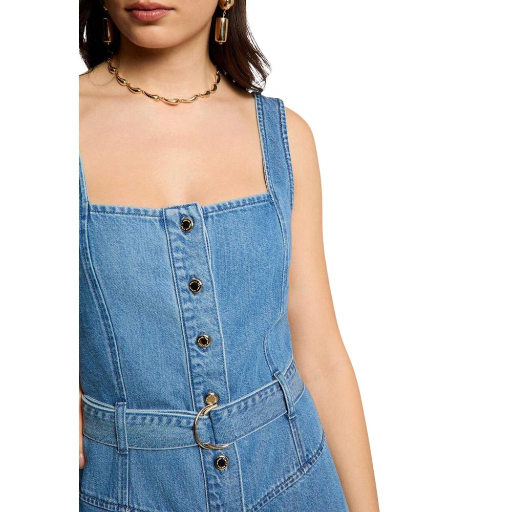 Morgan De Toi Hellblaues langes Lyocell-Kleid