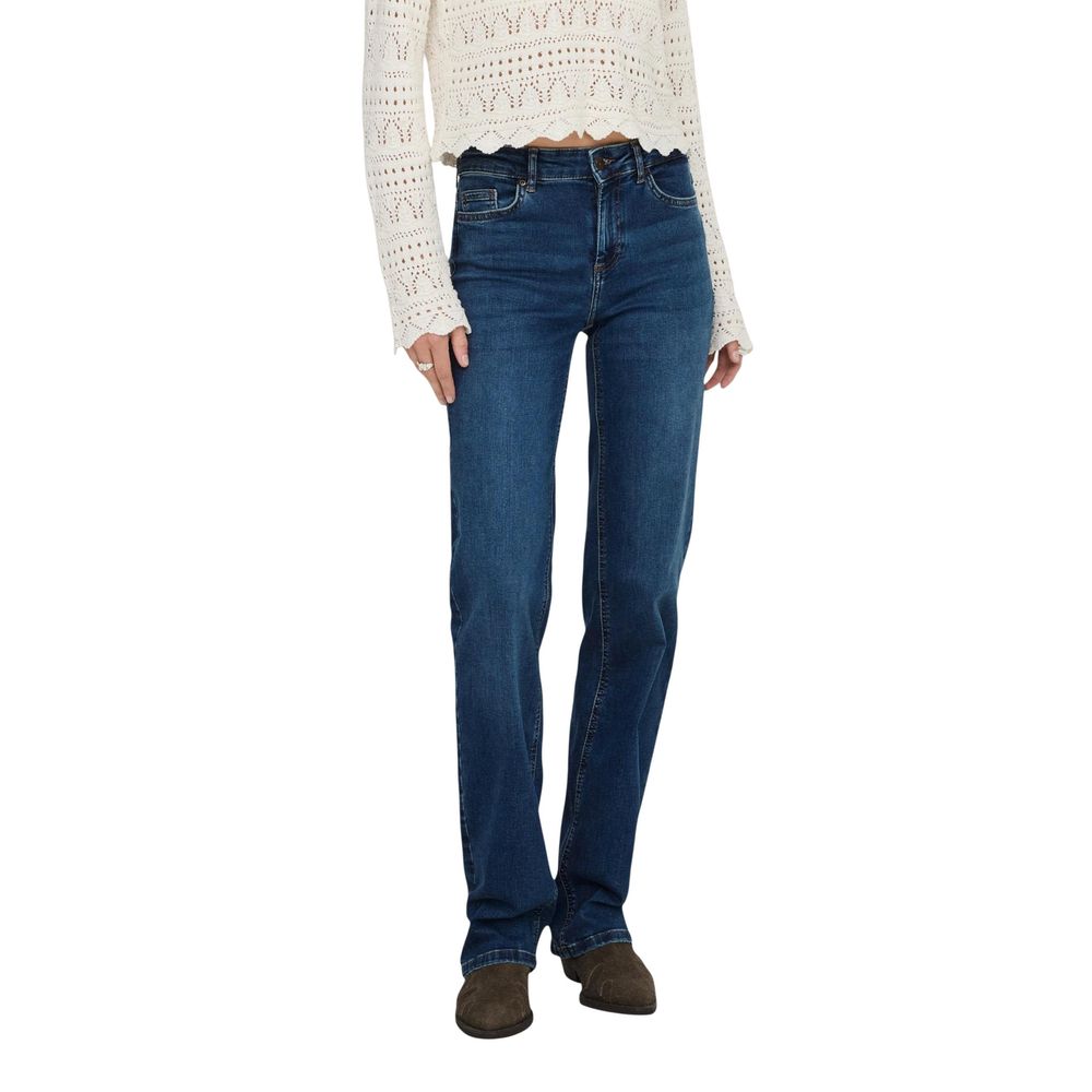 Nur blaue Bootcut-Jeans aus Baumwolle