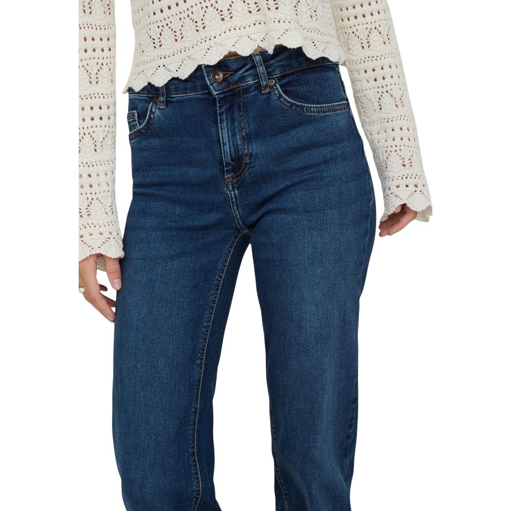 Nur blaue Bootcut-Jeans aus Baumwolle