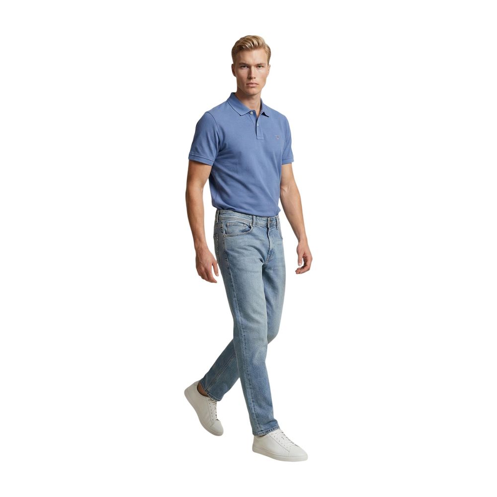 Replay Blue Cotton Relaxed Fit Jeans