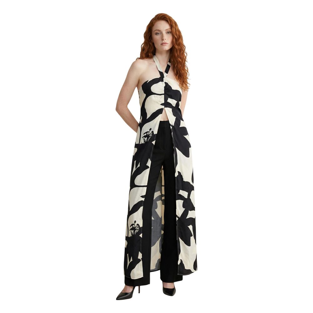 Replay Maxikleid aus Viskose in Schwarz-Weiß