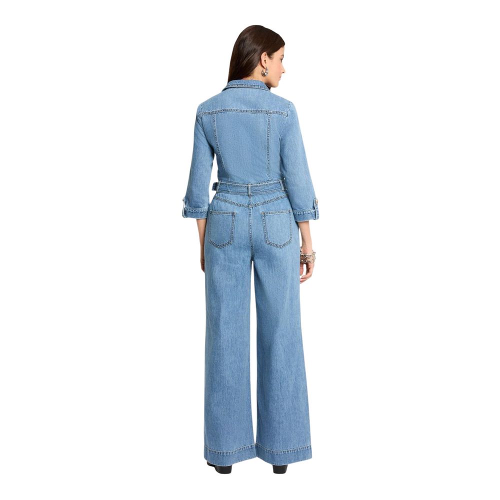 Morgan De Toi Hellblauer Baumwoll-Jumpsuit