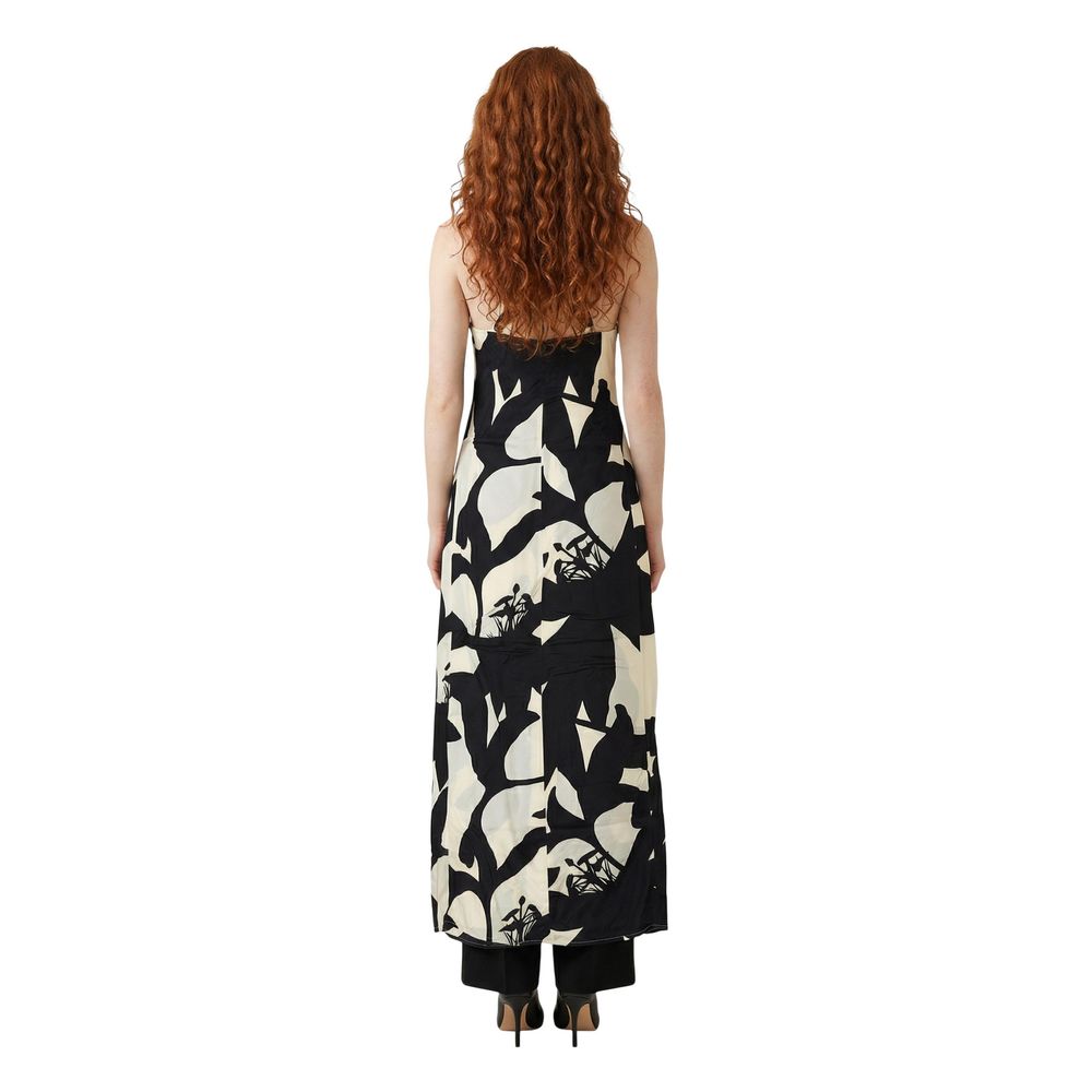 Replay Maxikleid aus Viskose in Schwarz-Weiß