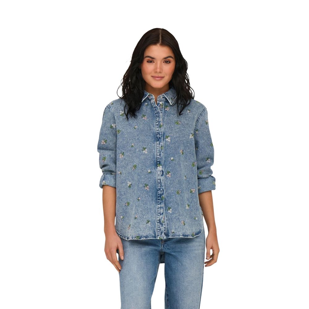 Nur hellblaue Baumwollbluse