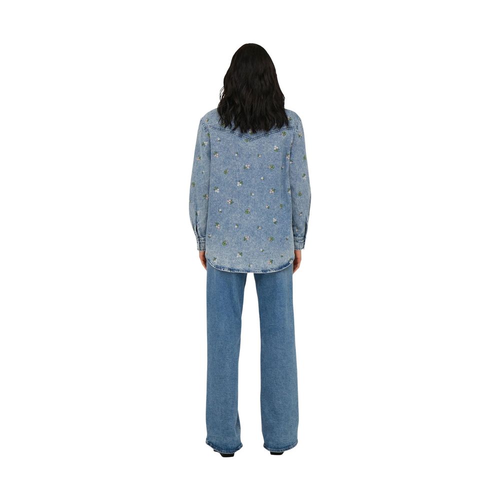Nur hellblaue Baumwollbluse