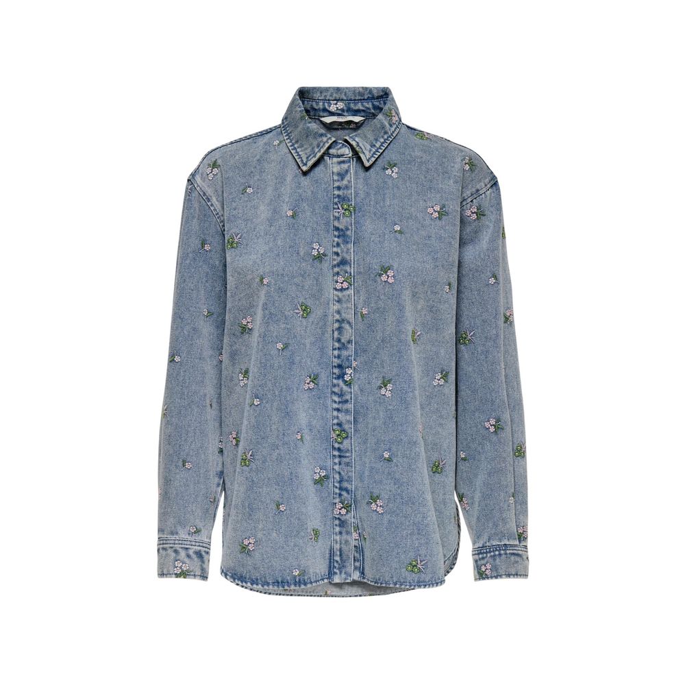 Nur hellblaue Baumwollbluse