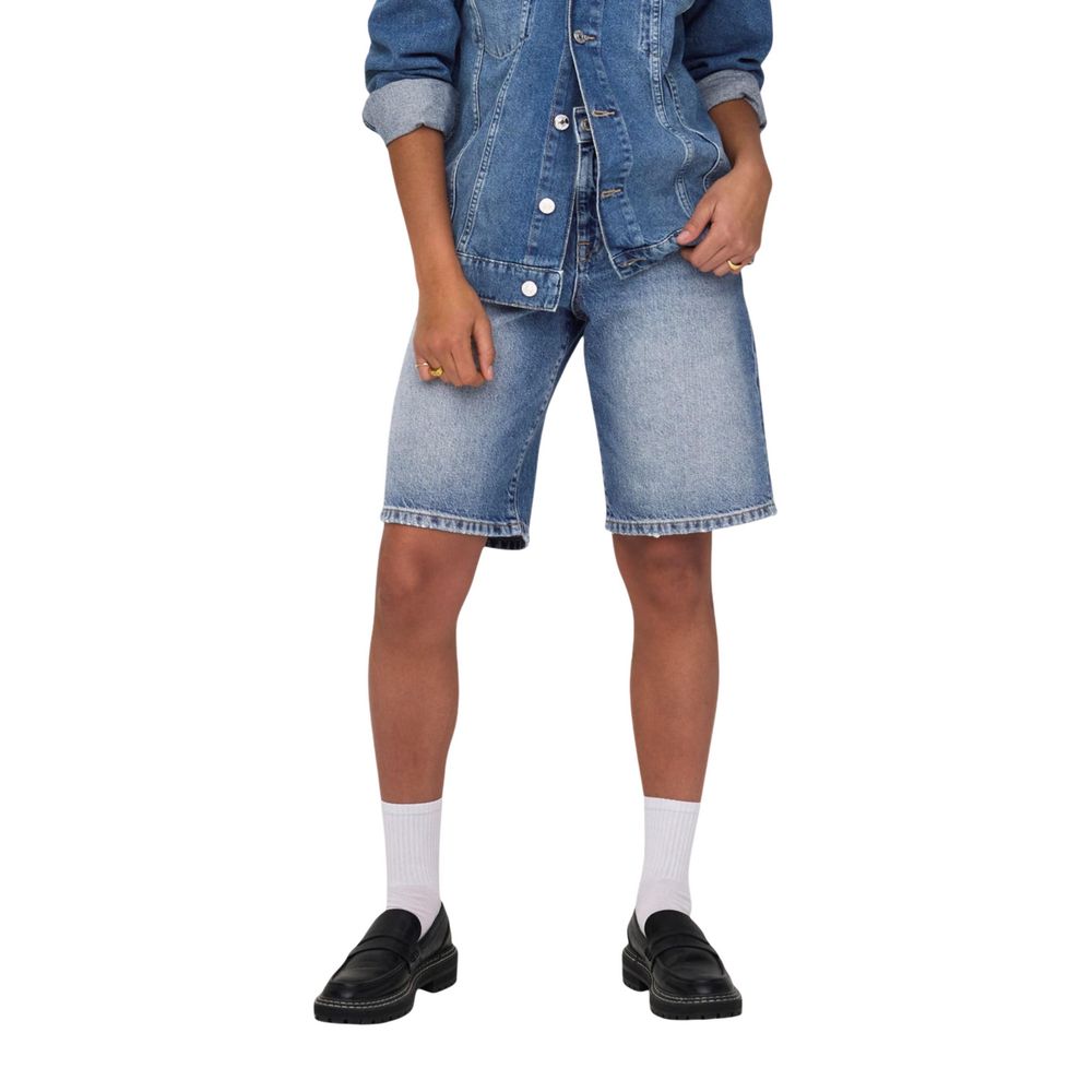 Nur blaue Baumwoll-Bermudashorts