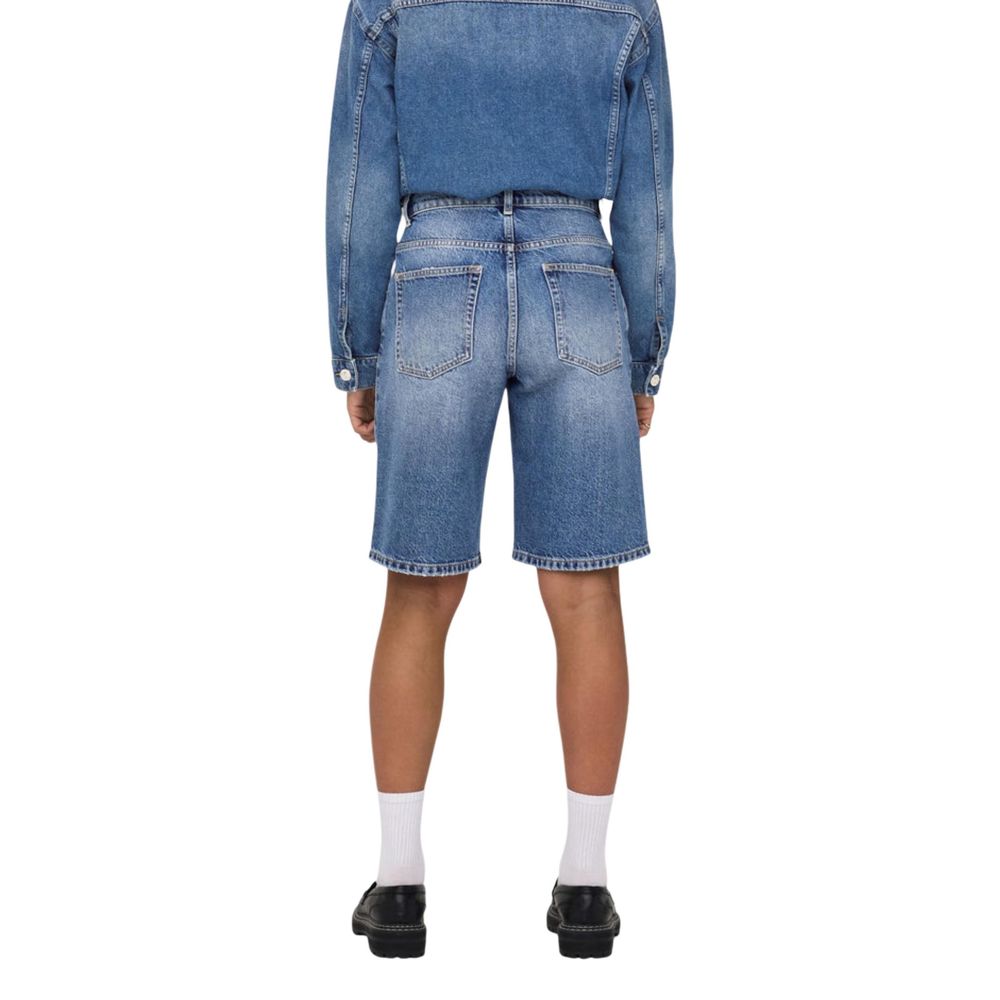 Nur blaue Baumwoll-Bermudashorts