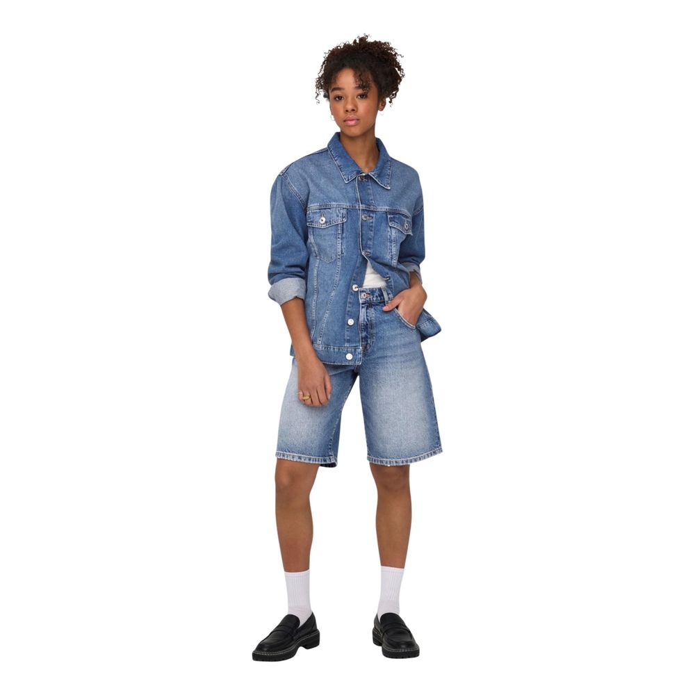 Nur blaue Baumwoll-Bermudashorts