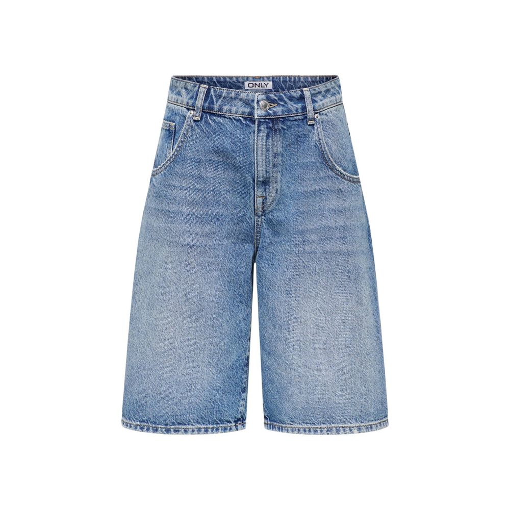 Nur blaue Baumwoll-Bermudashorts