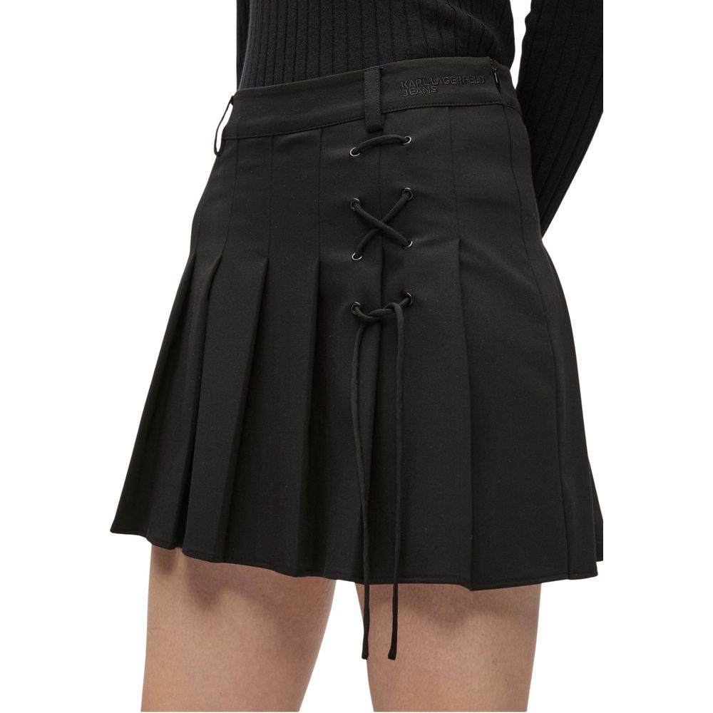 Karl Lagerfeld Schwarzer Polyester-Minirock