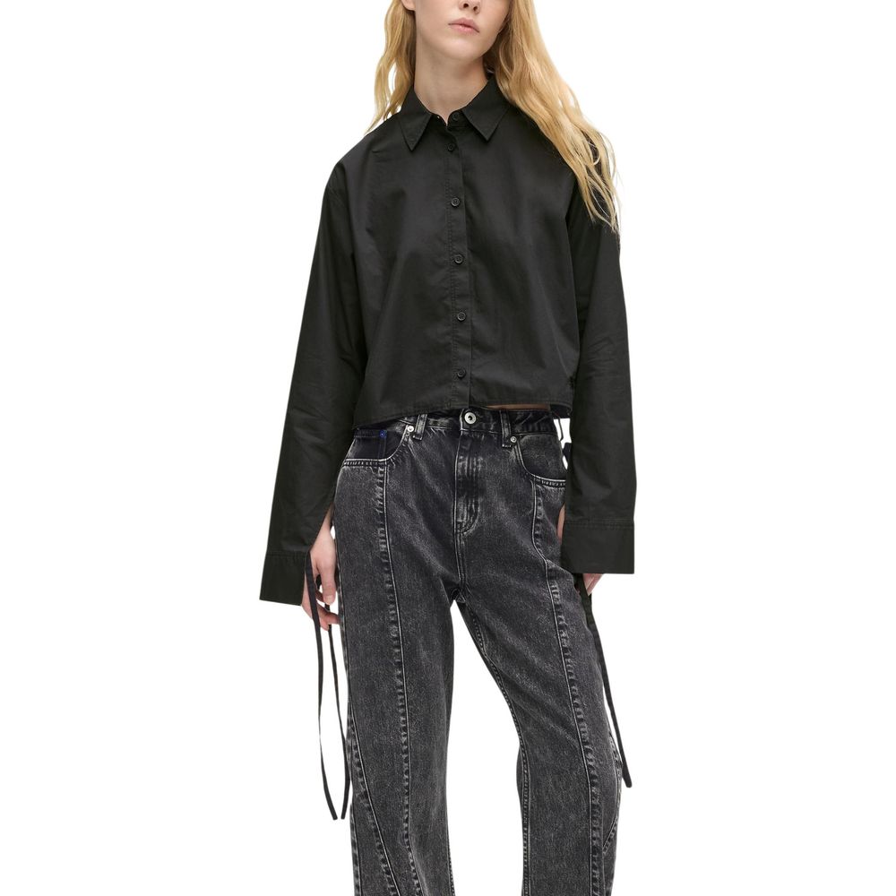 Karl Lagerfeld Bluse aus schwarzer Bio-Baumwolle