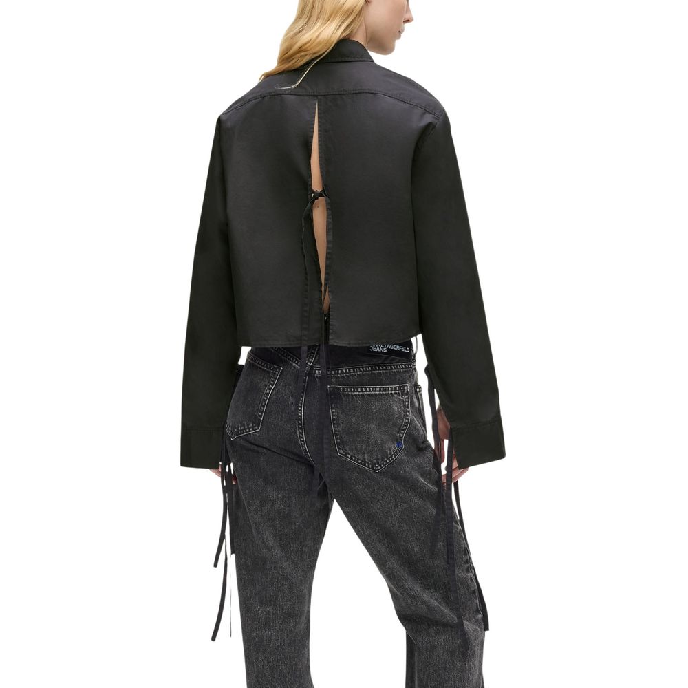 Karl Lagerfeld Bluse aus schwarzer Bio-Baumwolle