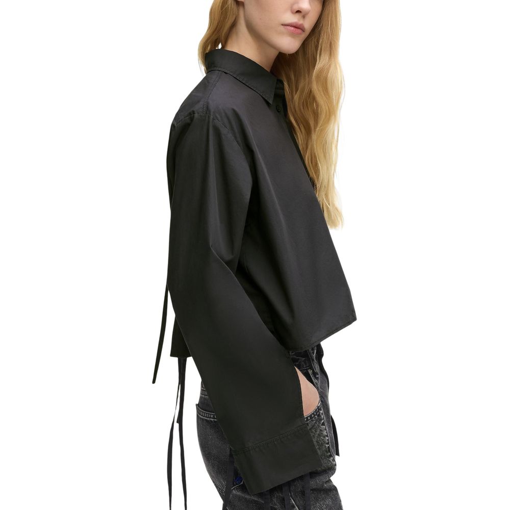 Karl Lagerfeld Bluse aus schwarzer Bio-Baumwolle