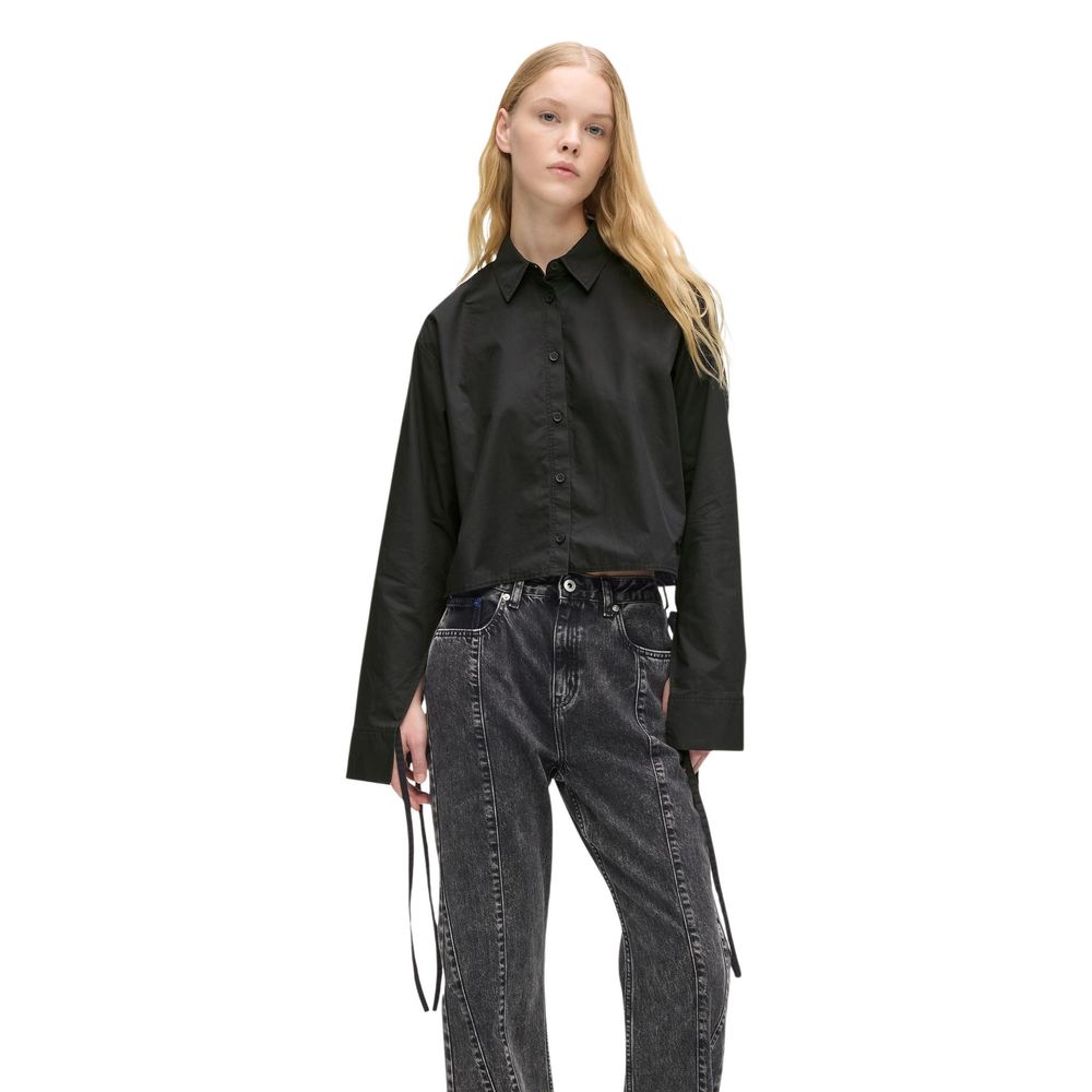 Karl Lagerfeld Bluse aus schwarzer Bio-Baumwolle