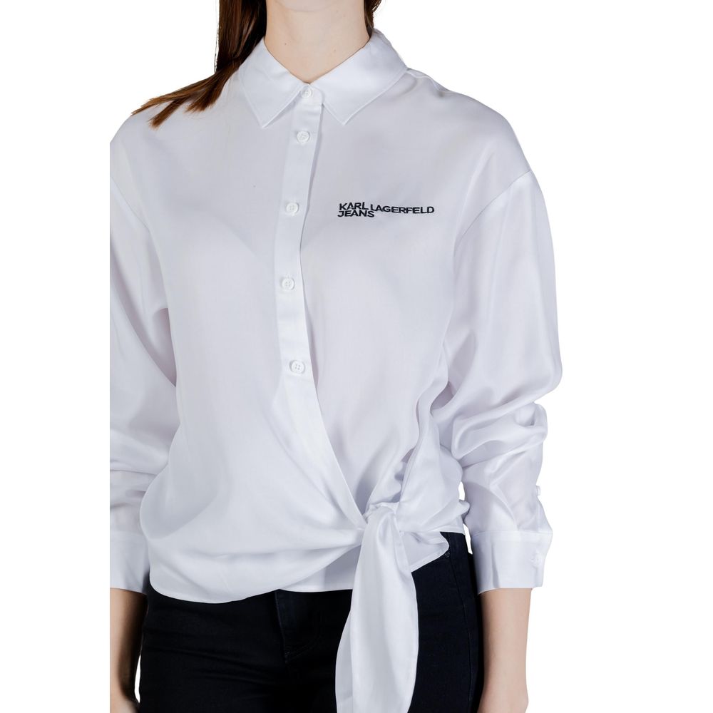 Karl Lagerfeld Weiße Lyocell-Bluse